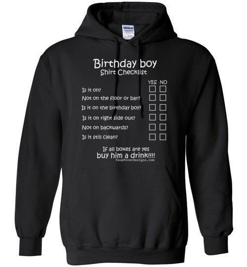 Birthday Boy Checklist Gildan Heavy Blend Hoodie