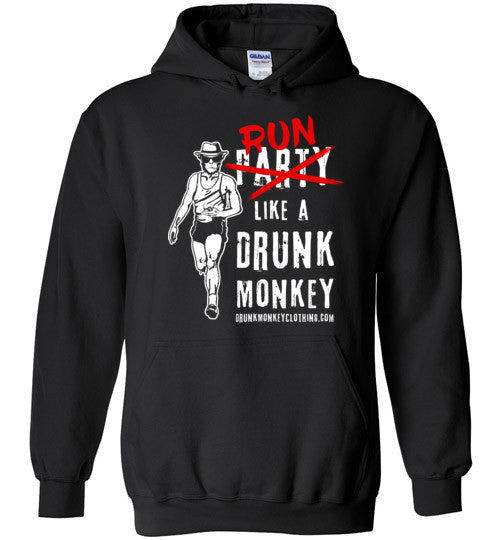 Drunk Monkey Runner Gildan Heavy Blend Hoodie