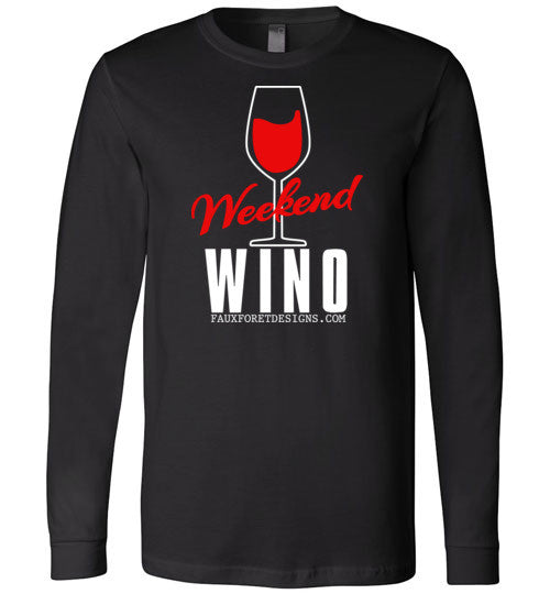 Weekend Wino Canvas Long Sleeve T-Shirt