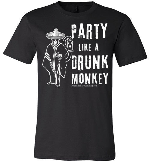 Drunk Monkey Margarita Canvas Unisex T-Shirt