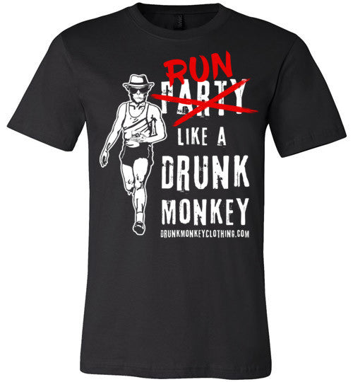 Drunk Monkey Runner Canvas Unisex T-Shirt