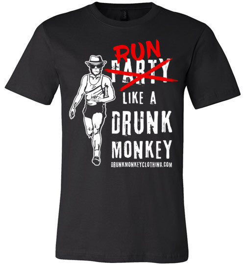 Drunk Monkey Runner Canvas Unisex T-Shirt